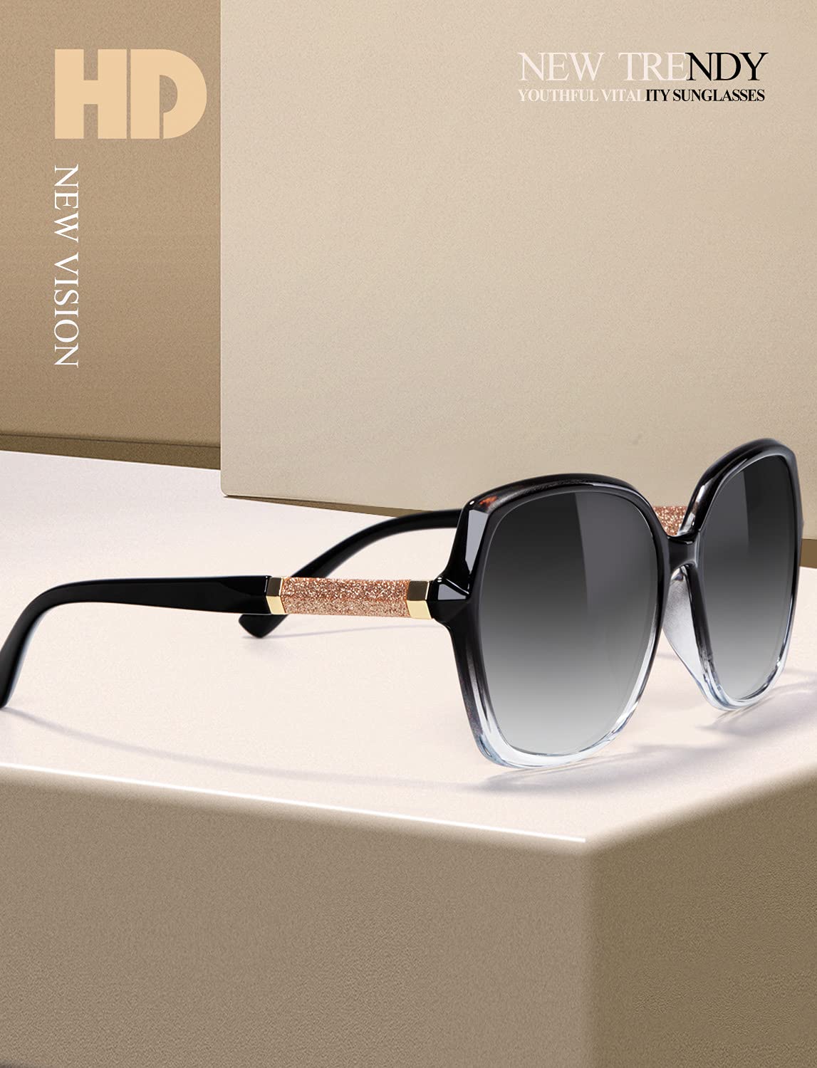 Anna-Kaci Trendy Geometric Women's Polarized Sunglasses UV400 Protection