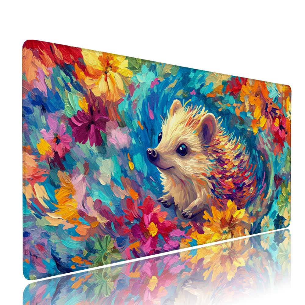 Kolorowa podkładka pod mysz XXL akcesoria do gier podkładka na biurko duża podkładka pod mysz i klawiaturę kręcone akcesoria PC 1400 x 600 x 3 mm mata biurkowa, wodoodporna i antypoślizgowa gumowa