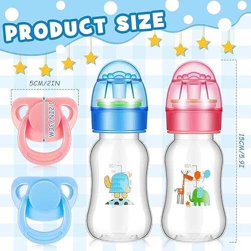 Miniatura 2 de Jexine 4 accesorios para muñecas Reborn de bebé, incluye 2 chupetes magnéticos y 2 biberones de muñeca, biberón de alimentación para muñecas Reborn,