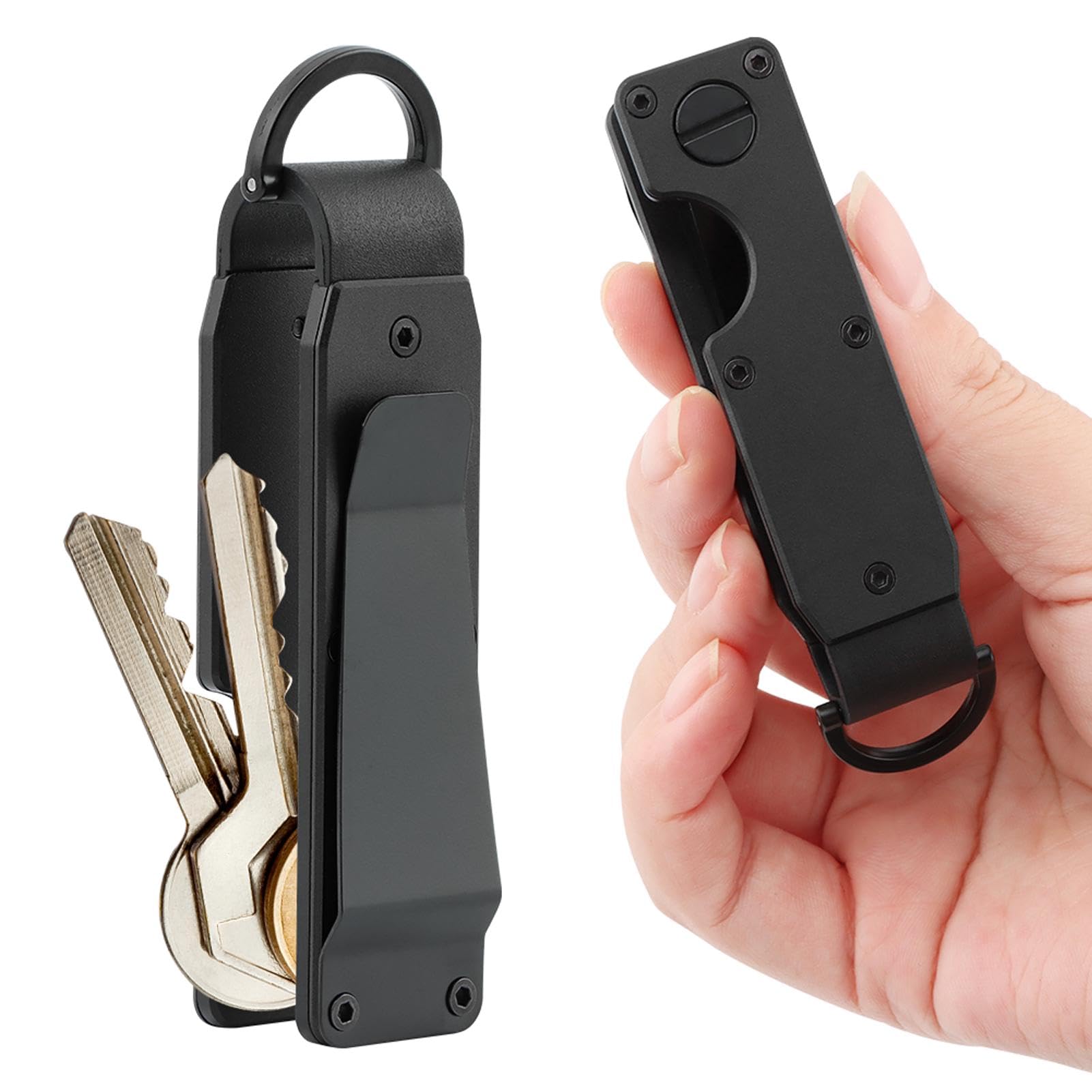 Photo 1 of XuYelora Key Organizer, Chain Holder Organizer, Minimalist Holder for keychain Secures 1-5 Keys (COLOR:BLACK)
