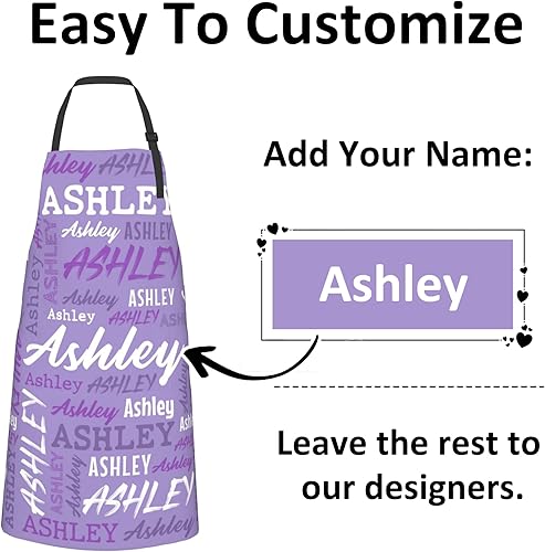 Miniatura 9 de Delantal personalizado con nombre, delantal ajustable personalizado con bolsillos, delantal de cocina de chef personalizado, regalo para hombres y