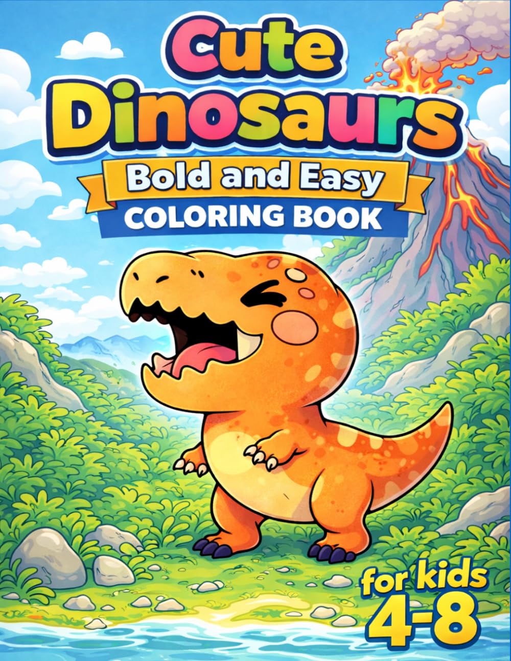 Cute Baby Dinosaur Coloring Book for Kids Ages 4–8: Fun and Easy Dinosaur Coloring Pages for Boys and Girls | Adorable Baby Dino Scenes, Simple ... Preschool, Kindergarten and Early Learners