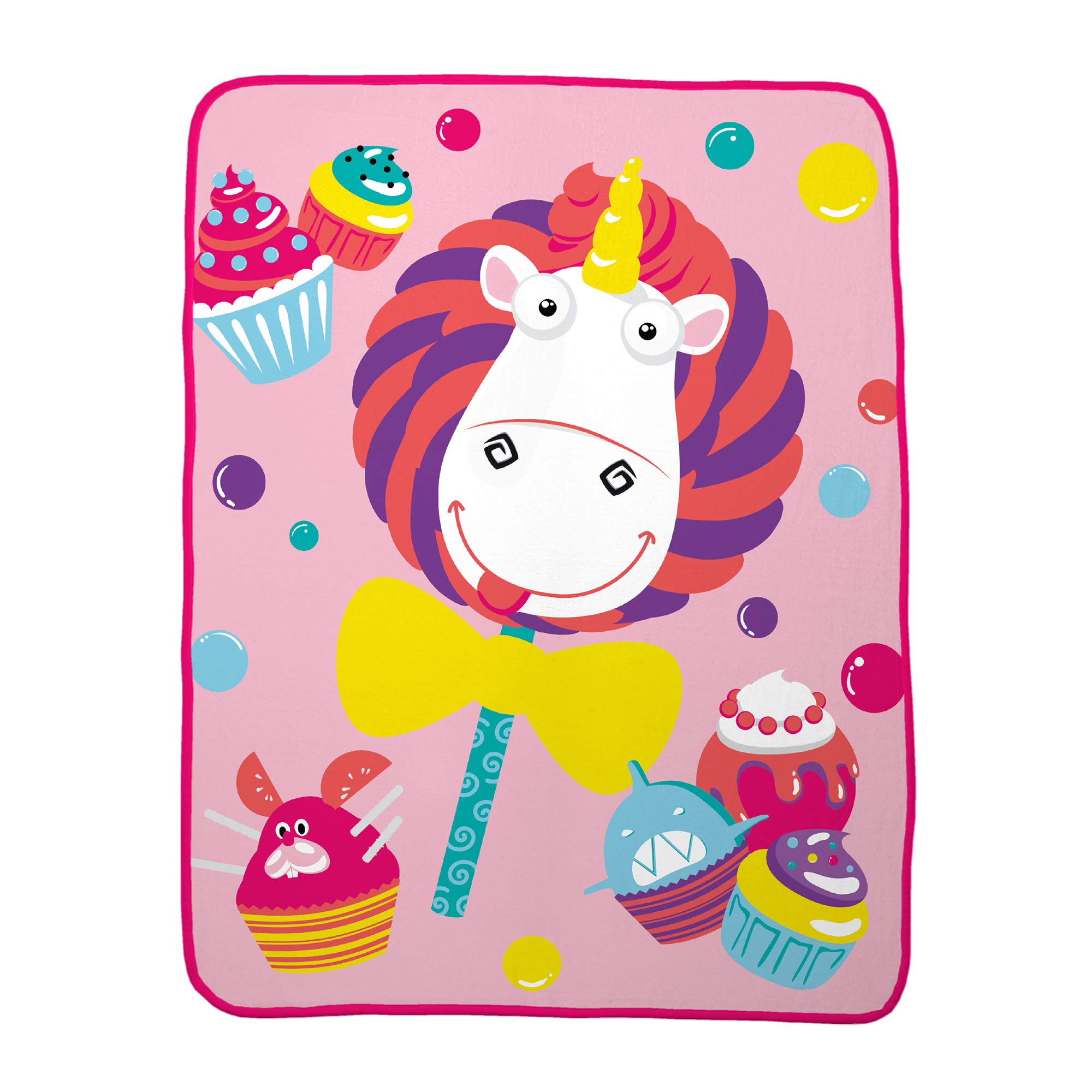 Couverture en peluche micro-raschel isolante et douce motif licorne pour chambre enfant