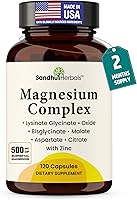 Vista 13 de Suplemento de complejo de magnesio 6 en 1 Cápsulas para mujeres y hombres Glicinato, citrato, malato, óxido, aspartato, lisinato glicinato