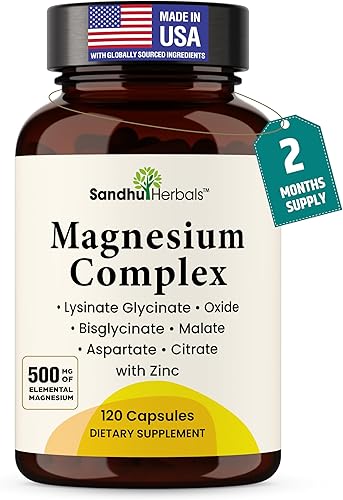Miniatura 13 de Complejo completo de magnesio de 500 mg para mujeres y hombres | 240 cápsulas | Suplemento Mag 6 en 1 con zinc | Calidad del sueño y salud muscular
