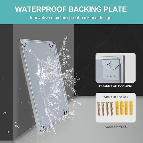 Miniatura 7 de Espejo grande de 32 x 60 pulgadas para montar en la pared, moderno espejo de aluminio plateado para el hogar, sala de estar, dormitorio, espejo