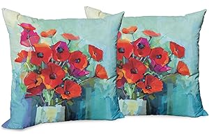 Ambesonne Impressionist Poppy Pillow Cover