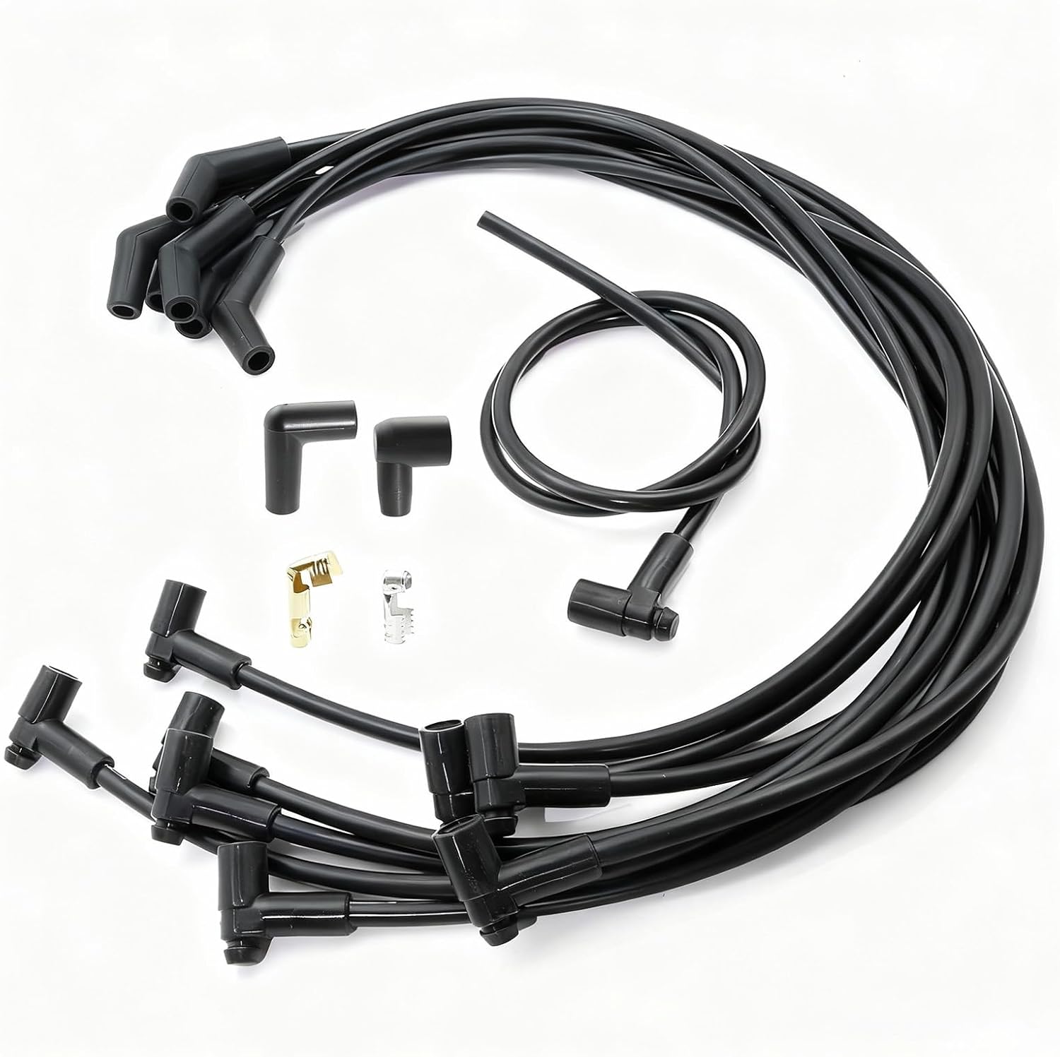 ASTROSYNC Spark Plug Wires Set 135 Degree Plug Ends HEI Distributor Fit For Ford 260 289 302 Replace 51070