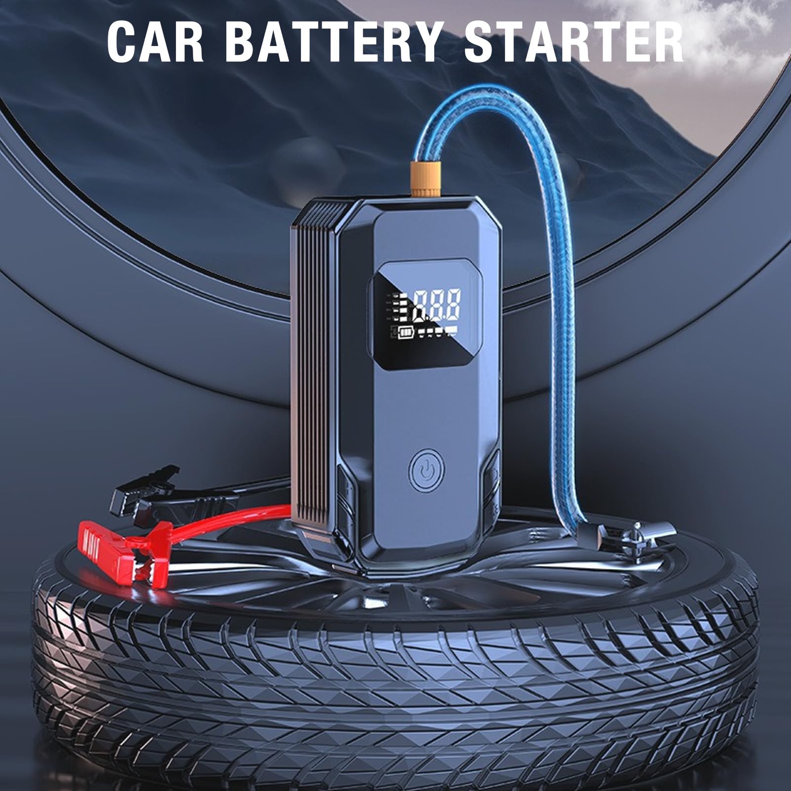 FLEXMAN Avviatore di Emergenza Portatile per Auto, Avviatore di Emergenza Multifunzionale da 12 V, Batteria Booster Pack da 90 W 150 PSI per Attività All'Aperto Ed Emergenze