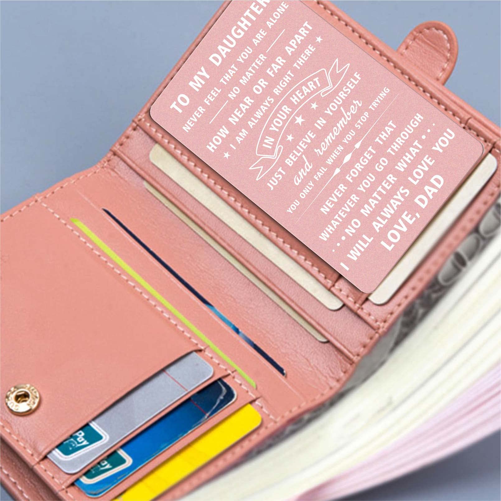 DEGASKEN Daughter Gifts from Dad, Love Daughter Wallet Card for Mothering Sunday Christmas New Job Teen Girls Gifts Ideas - Image 4