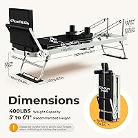 Vista 7 de Pro 75" Pilates Reformer Machine with Dual Resistance Springs and Cords, Foldable Pilates Machine Equipment with Jump Board, Upgrade Pilates