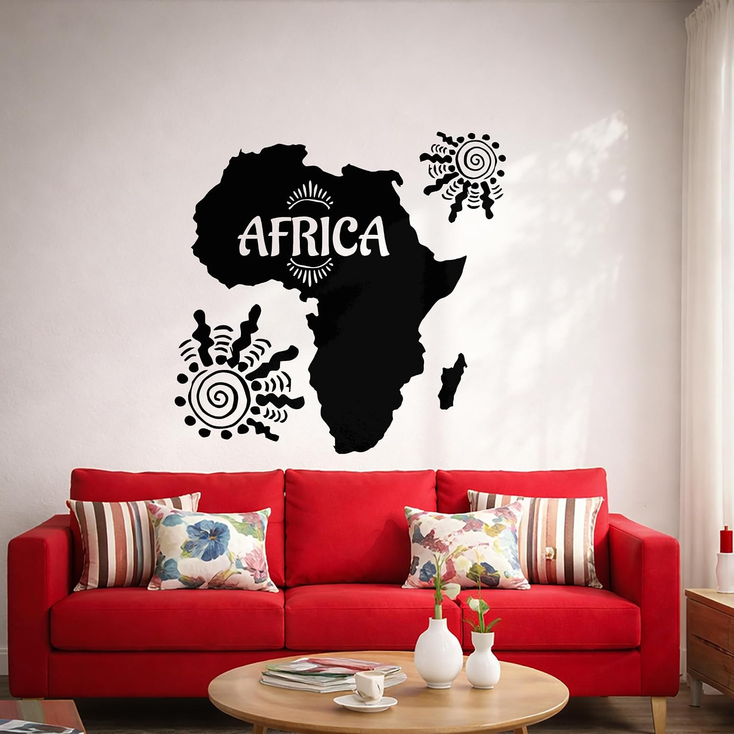 Vinyl Wall Decal Africa Map African Style Home Decoration Room Stickers Mural Large Decor (ig6056) Black