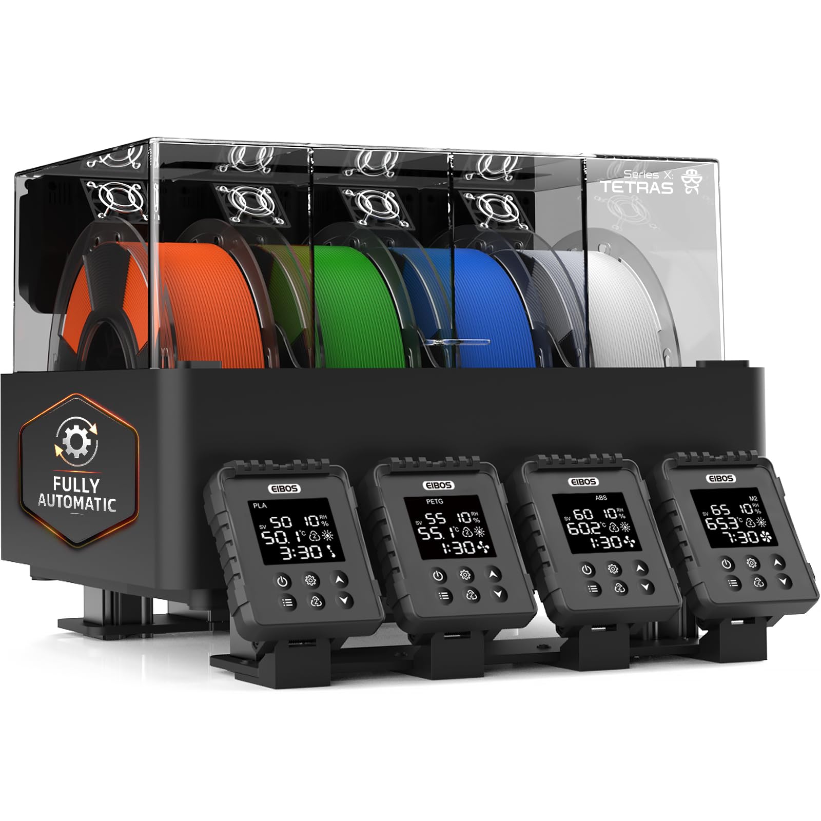 Photo 1 of ?EIBOS Official? 3D Printer Filament Dryer Tetras, AMS Heater Upgrade for Bambu Lab AMS, Dry While Printing, 4-Spool Independent Chambers, Auto-Sealed Storage Box, Power-Saving, for Nylon, PLA, PETG