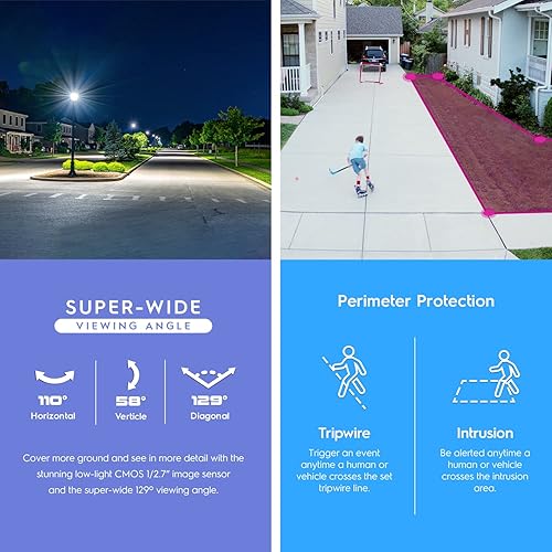 Miniatura 4 de Amcrest Cámara IP PoE de torreta AI de 5MP con visión nocturna de 49 pies, cámara IP de seguridad al aire libre, micrófono integrado, detección de