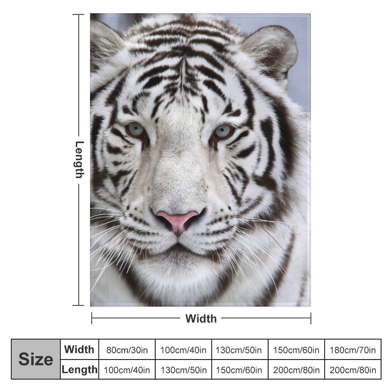 Amazon｜ブランケット 毛布 大判 トラ柄 ホワイト タイガー 150x200cm