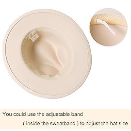 Jastore Kids Girls Boys Classic Wide Brim Bowknot Floppy Fedora Hat Wool Felt Bowler Cap (D-Beige, 5-10 Years)