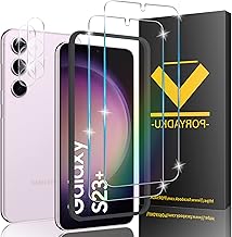 Verre Trempé pour Samsung Galaxy S23+/Plus - 2+2 Pièces avec Protecteur de Caméra, Anti-empreintes Digitales, 9H Dureté, 3D Couverture Complète Protection Écran