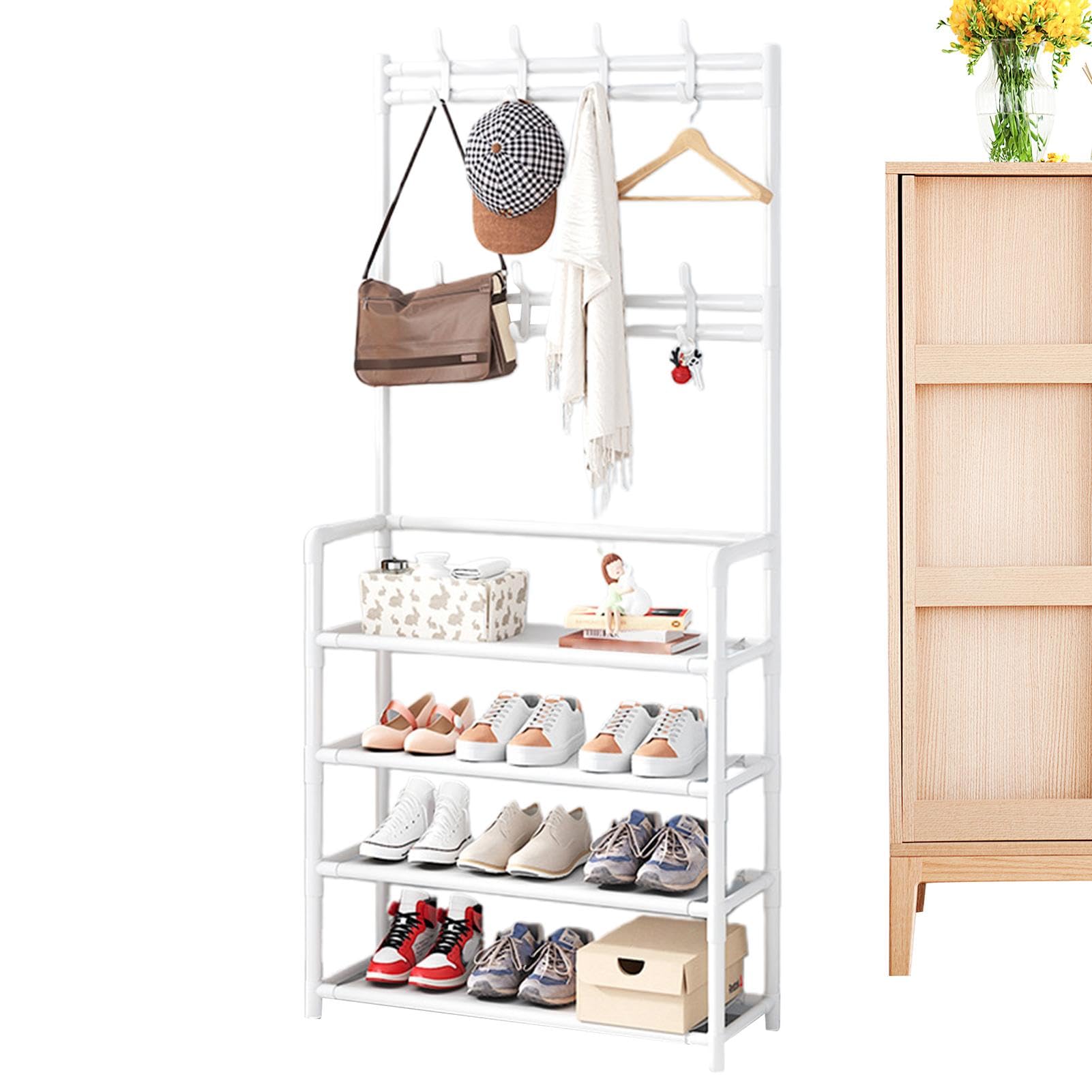 FGXHHS Entryway Coat Rack with Hat Hooks | Versatile Clothes and Shoes Storage Stand Stylish Household for Efficient Home