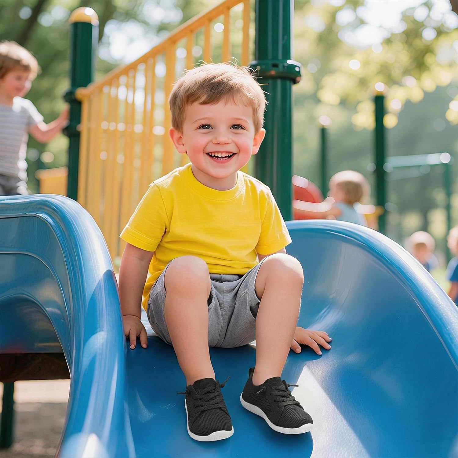 LeIsfIt Toddler Walking Shoes Boys Girls Slip-On Barefoot Shoes Kids Breathable Sneakers Non-Slip Lightweight Tennis Shoe - Image 2