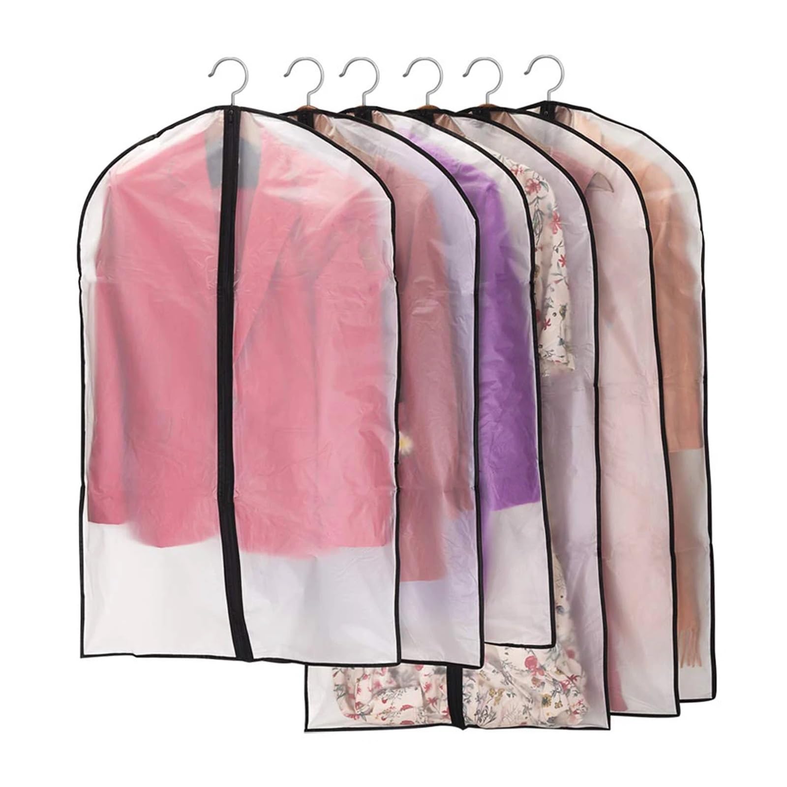 fundas para ropa 5PCS Transparent Clothing Covers, Garment Suit & Jacket Dustproof Protector Bags, Travel & Storage Dust Cover