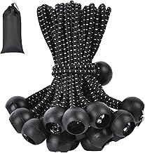 Adiwo 50 PCS Corde Elastiche con Sfere da 10 cm, Elastici per Teloni Durevole Portatile, Corda Elastica in Gomma, Corda Elastica a Sfera per Teloni, Padiglioni, Tende, Campeggio