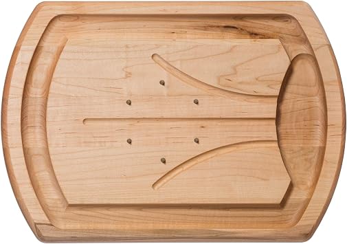J.K. Adams 20-Inch-by-14-Inch Maple Wood Carving Board with Spikes