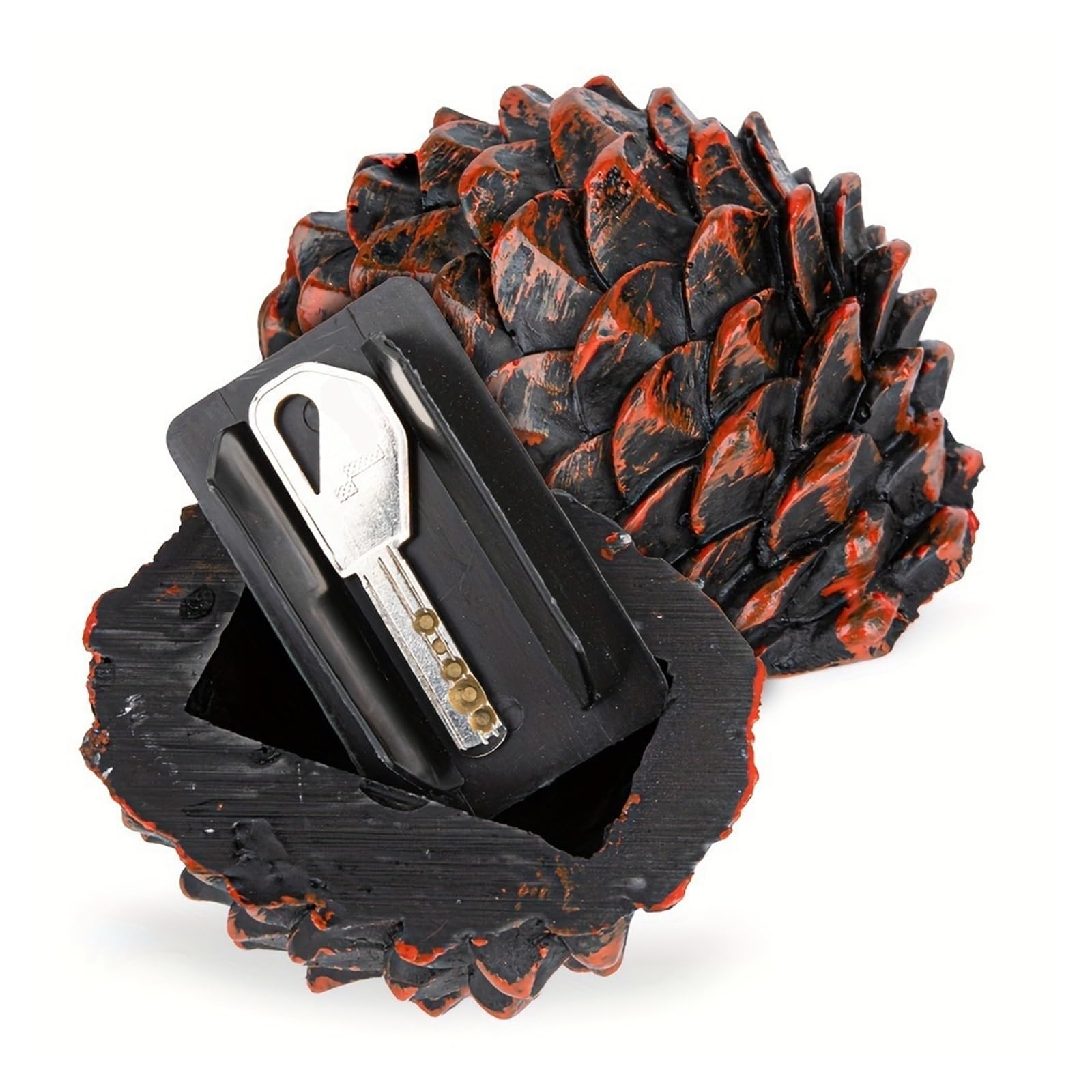 Outdoor Simulated Rock Hidden Key Safe Valuables Storage Box Jewelry Key Box(Pine cones)
