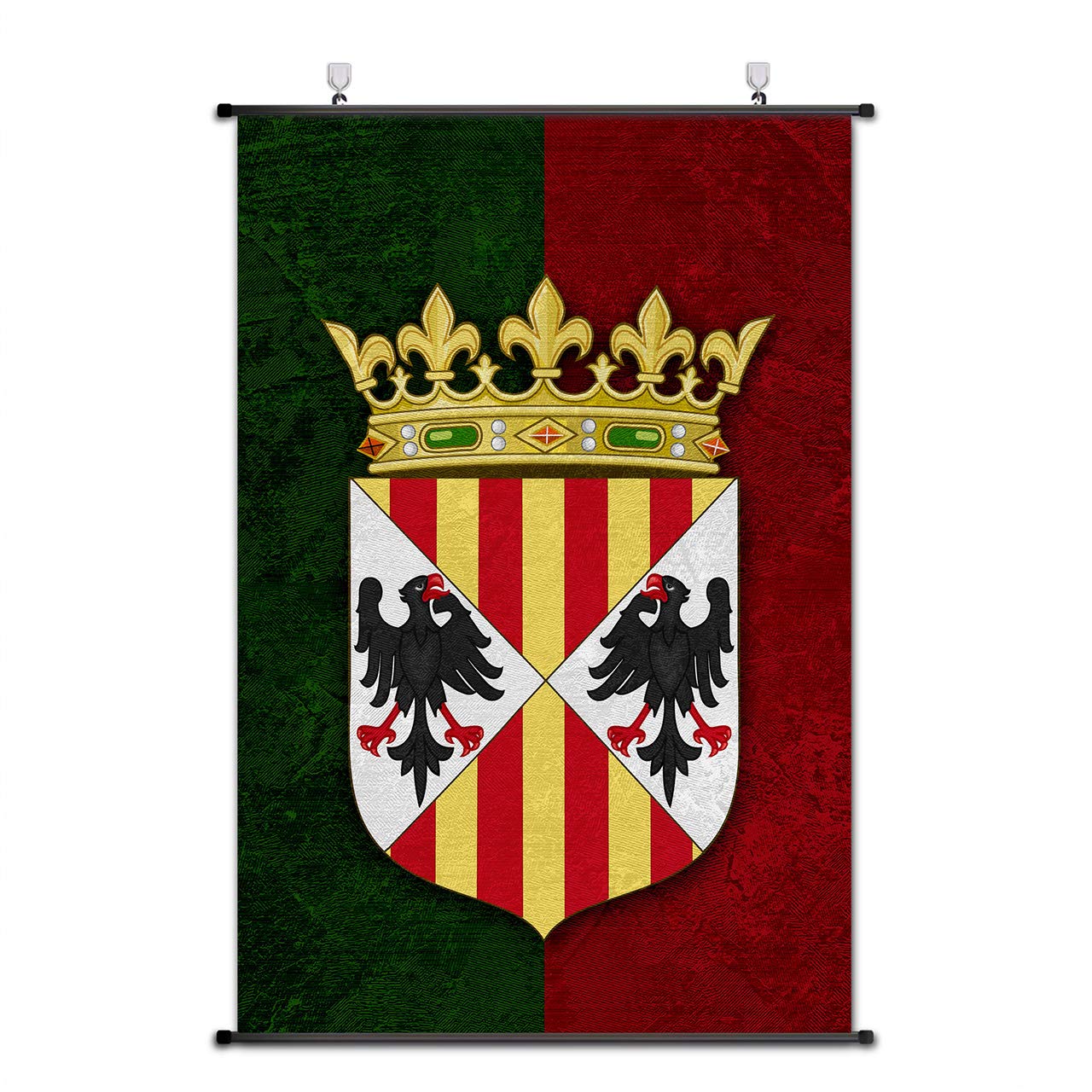 Póster medieval con escudo de armas de Sicilia, impresión artística de 75x50 cm