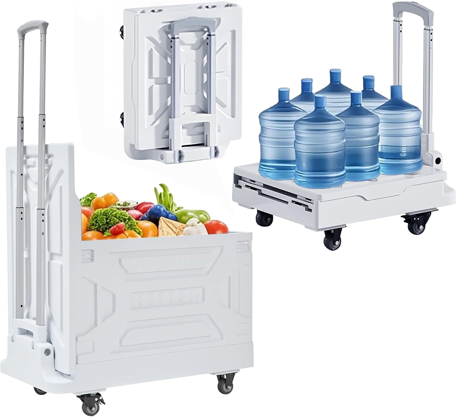 VECELO foldable shopping cart with wheels