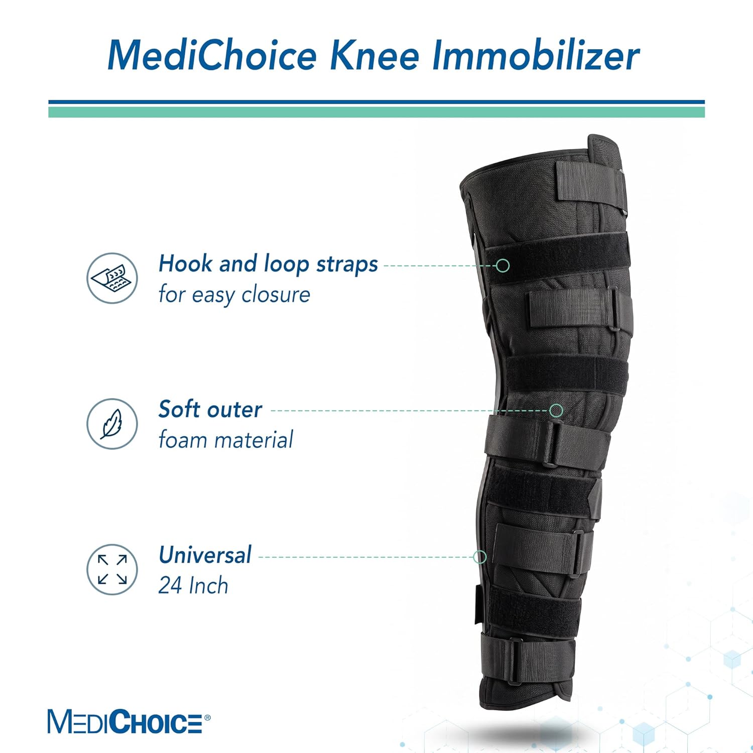 MediChoice Knee Immobilizer, Trimmable w/Hook And Loop Closure, Foam, Universal, 24 Inch, 1314OSG5024 (Each of 1)