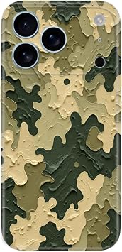 Apple iPhone 17 Pro Max ile Uyumlu K l f, Kamuflaj 7811 Temal  Desenli, Darbe Emici Silikon