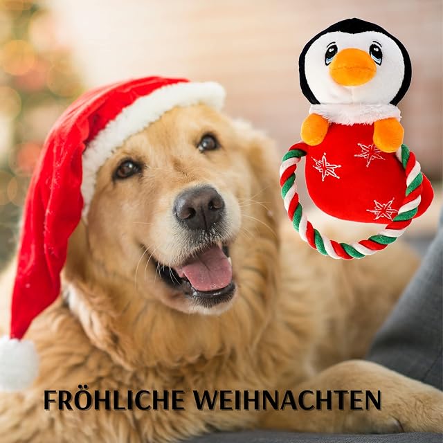 Foto 2 de 5 de Dingo 17396 - Juguete de peluche para perros, diseño de pingüino (20 cm, con cuerda, regalo para un perro…