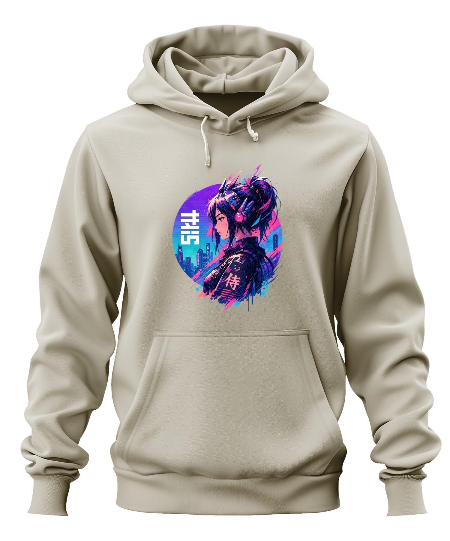 Cyberpunk Anime Dziewczęca Japonia Y2K bluza z kapturem | Otaku Manga Vaporwave Techwear Tokyo Sci-Fi Gaming Streetwear Aesthetic Waifu Pomysł na prezent fioletowy