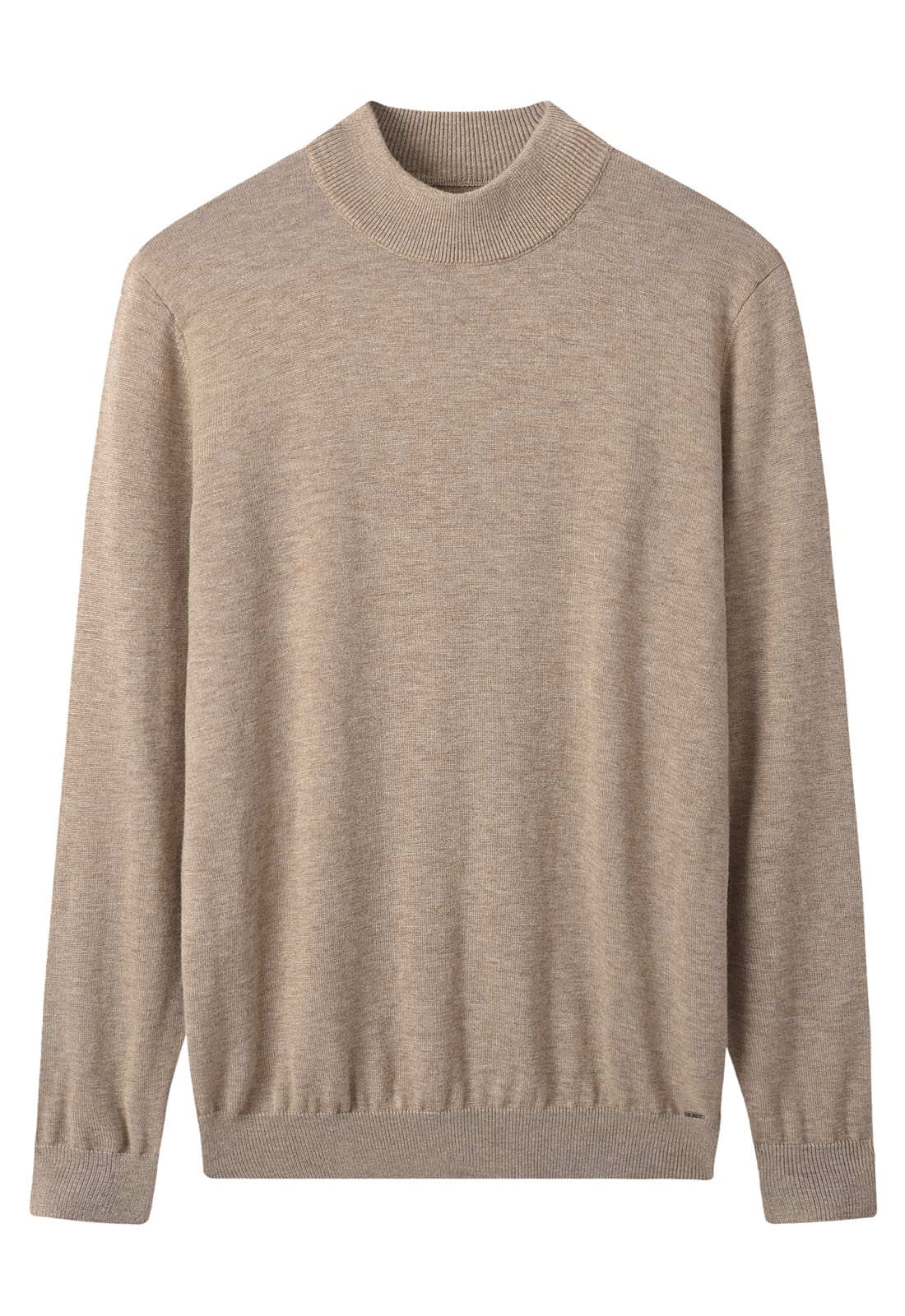 ZHILI Mock Neck Pullover Winter Herren Warm Merino Reine Wolle Gestrickt