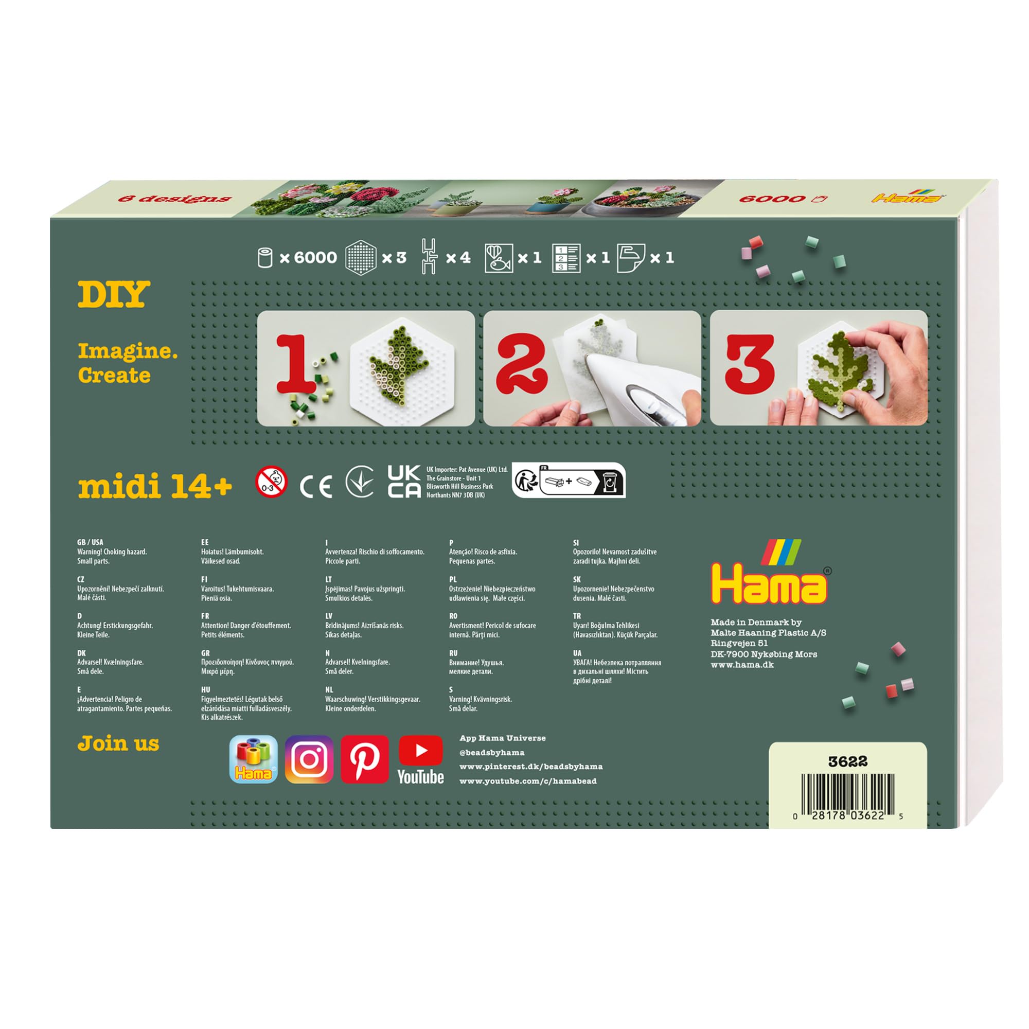 Hama Beads 3622 Art Kit Succulents, Colourful, Small - Image 2
