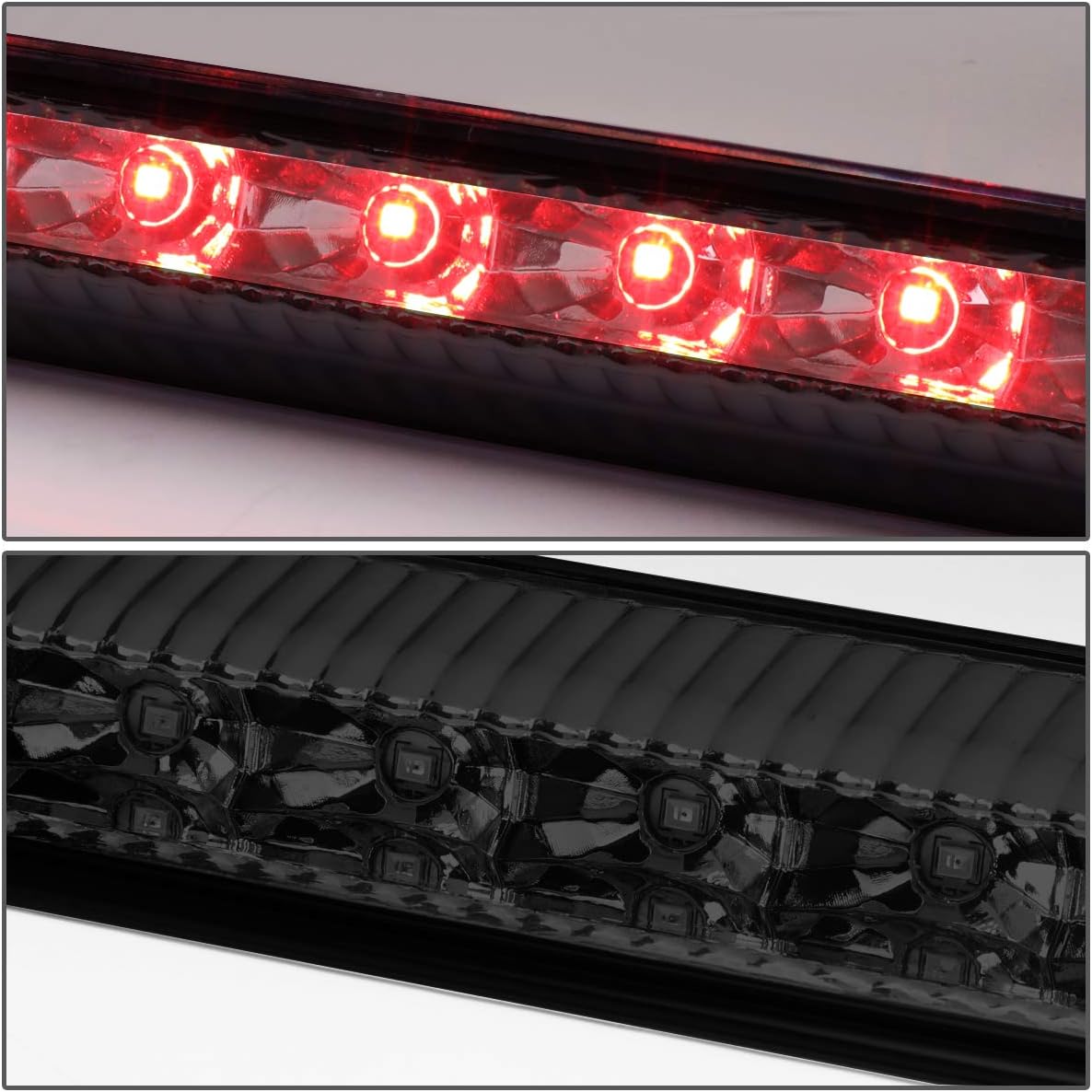 DNA MOTORING 3BL-NROG17-LED-SM Smoked Lens LED High Mount 3rd Third Brake Light [Compatible with 14-19 Nissan Rogue]