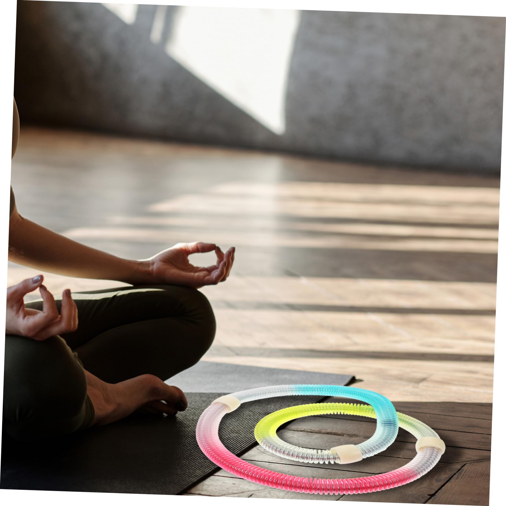 Cerchio Fitness Belly Hoops Pieghevole in Plastico e Acciaio