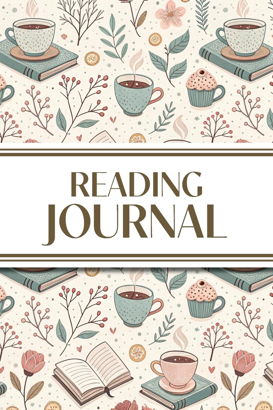 Reading Journal (Hot Chocolate, Books, and Flowers ): 6"x9" Book Lover's Diary; Book/Series Reviews, Reading Tracker, Favorite Book List, Favorite Quotes, Reading Challenges, and More!