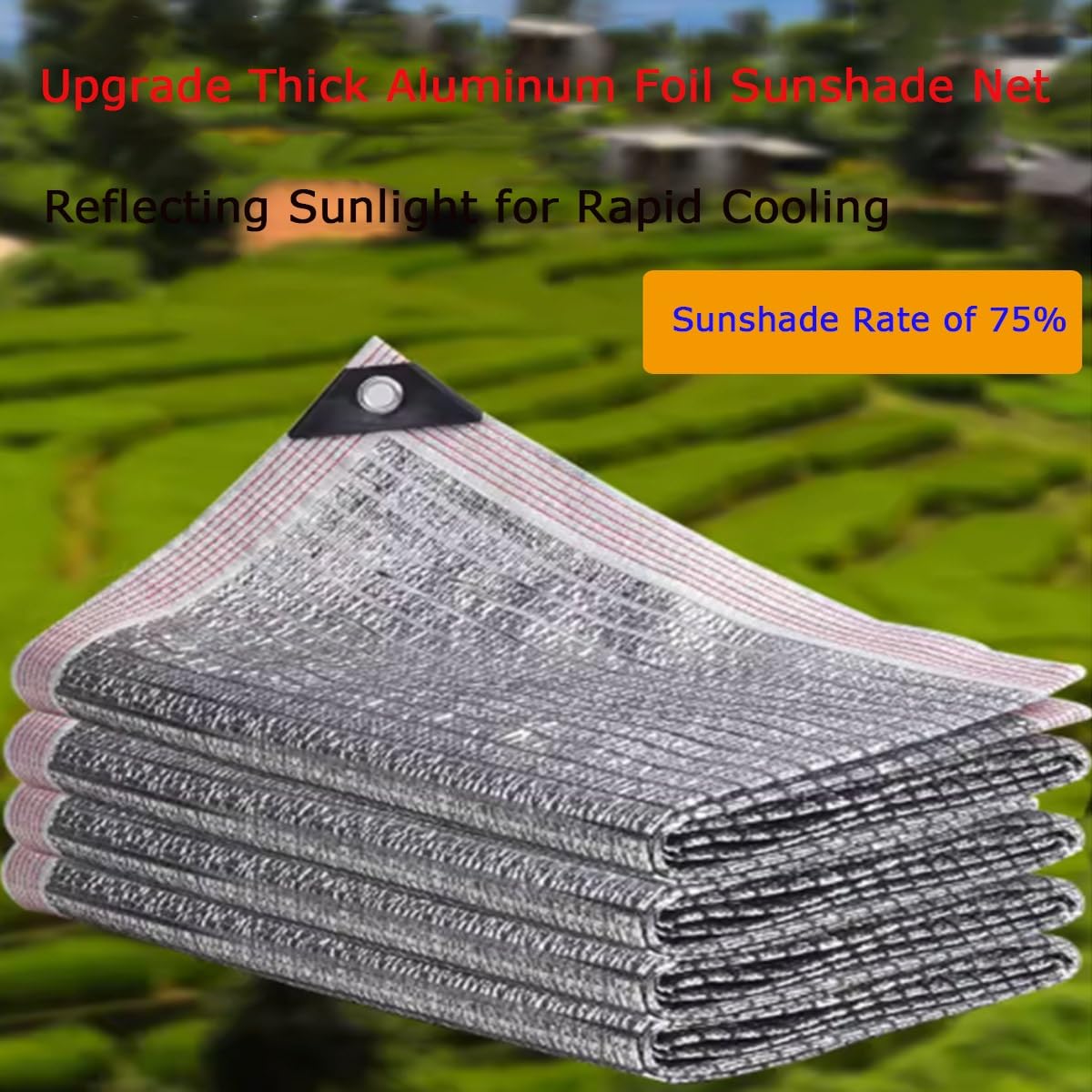 Rete solare multi-dimensione, anti-invecchiamento, velocità di trasmissione del 75%, dissipazione rapida del calore, versatile, protezione per piante da giardino e serra (4 x 18 m)