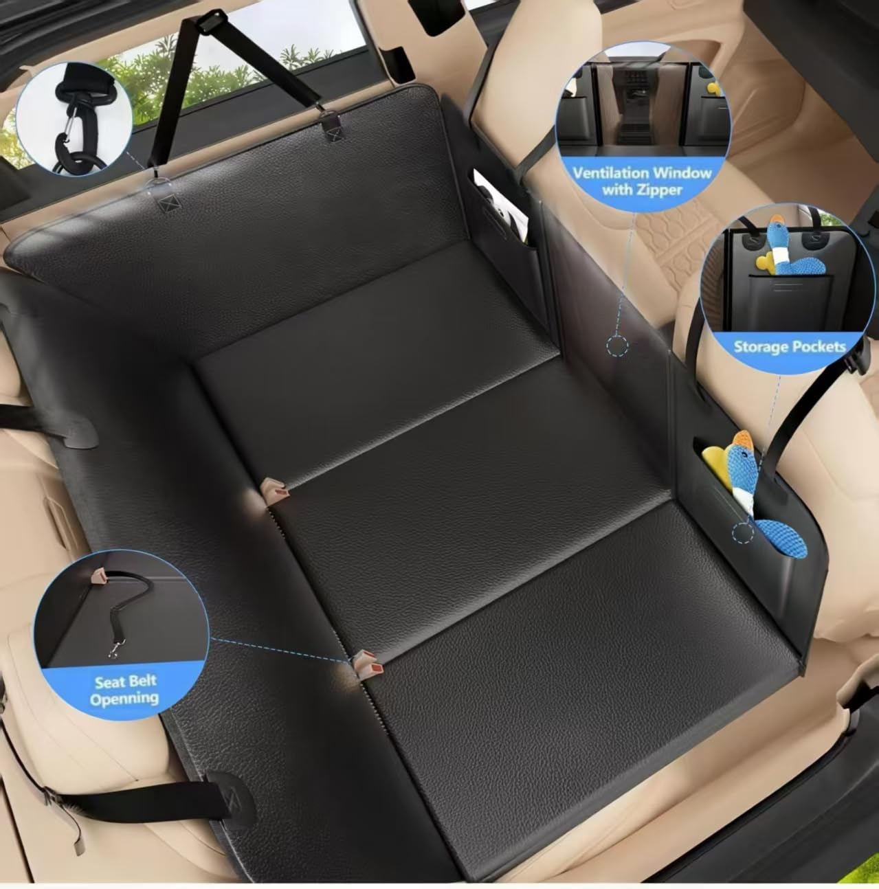 Coprisedile Auto per Jaecoo 7 PHEV 2024-2025, Estensore Sedile Posteriore per Cani Fondo Rigido, Amaca Impermeabile AntiGraffio Resistente