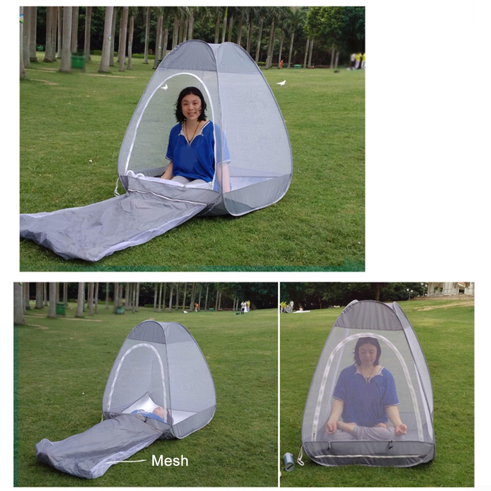 Tente filet de méditation, portable, pliable, polyvalente, abri de camping en tissu Oxford, pour camping, randonnée, activités de plein air