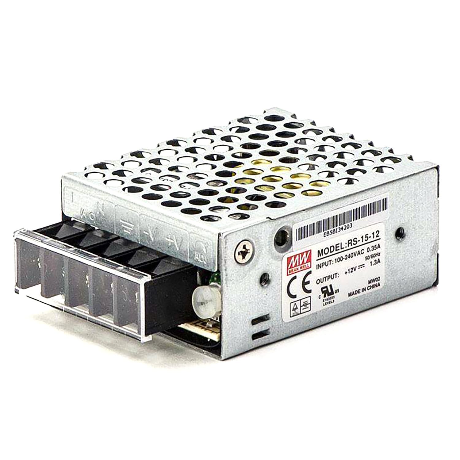 RS-15-12 15 6W 12V 1 3A Compact Switching Power Supply - Universal Input High Efficiency Ideal for Smart