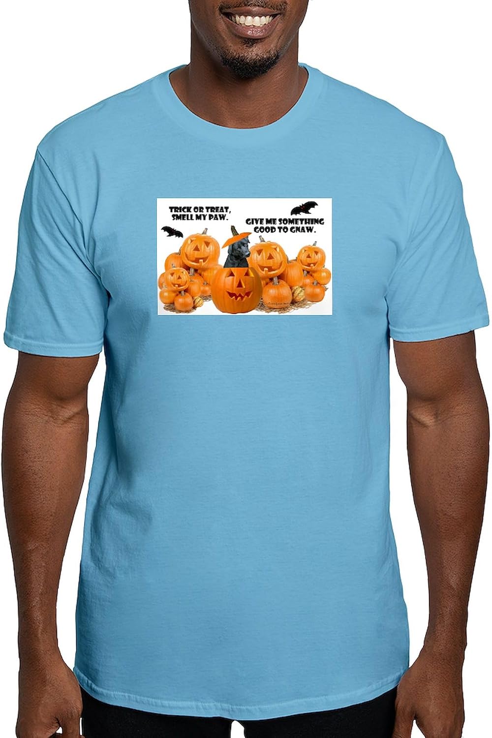 CafePress Black Lab Halloween Fitted T Shirt Men's Semi-Fitted Classic Cotton T-Shirt