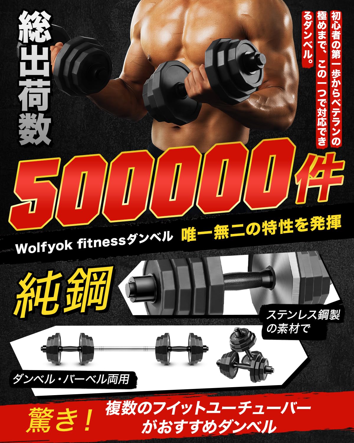 Amazon.co.jp: Wolfyok Fitness (ウルフヨック フィットネス): ダンベル