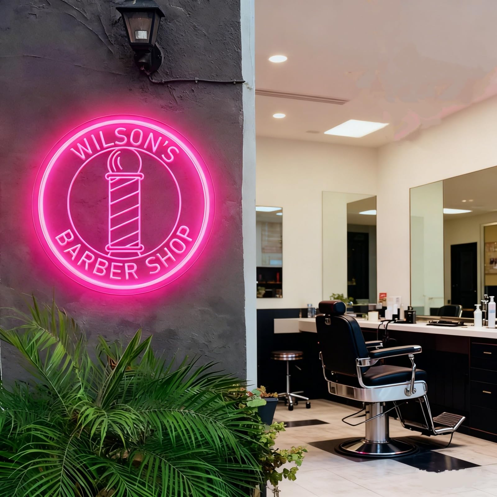 DAKABUKA Custom Barber Neon Sign for Barber Shops Hair Salon Decor Led Light Up Signs Barber Neon Signs for Wall Decor Business Store Sign Holiday Hairdresser Gifts — image 1