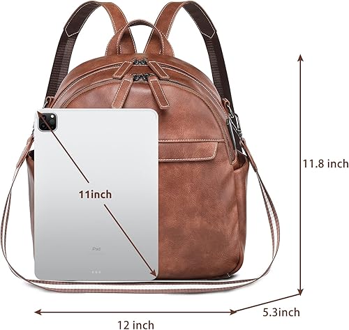 Miniatura 2 de Mochila para mujer, de piel sintética, para mujer, trabajo, oficina, viajes, universidad, estudiantes, escuela, con puerto de carga USB, bolsa de