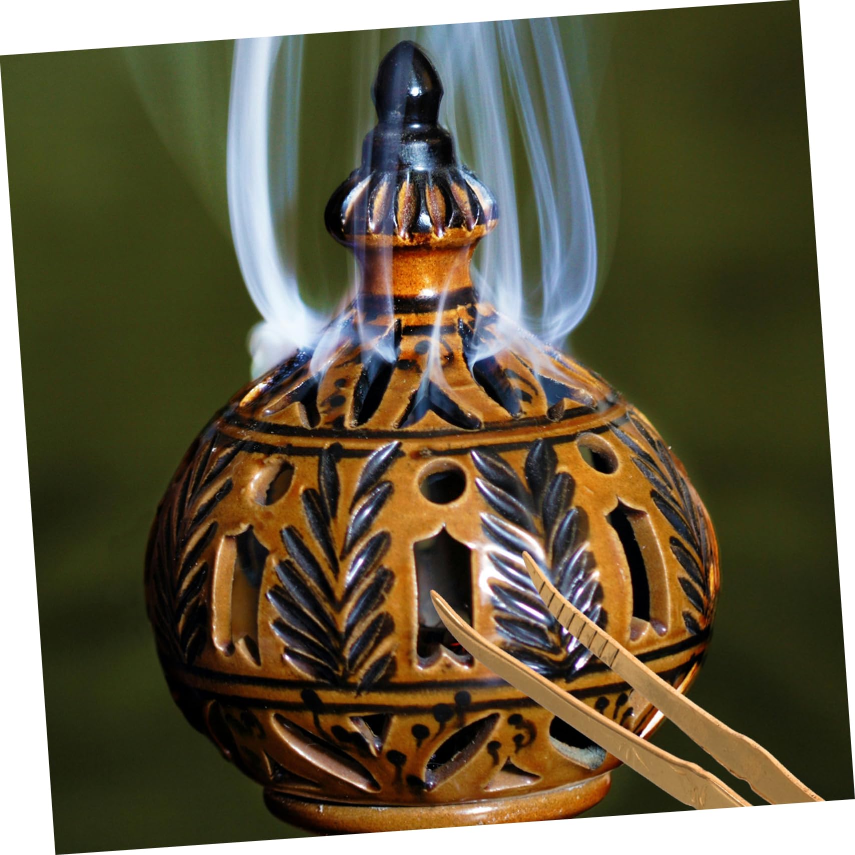 ABOOFAN 5 Piezas Tenazas Quemador quemaforte Incense Holder Pinzas prácticas Pinzas de depilar Herramienta de Agarre Alargada Herramientas de carbón Accesorios de Incienso latón Golden