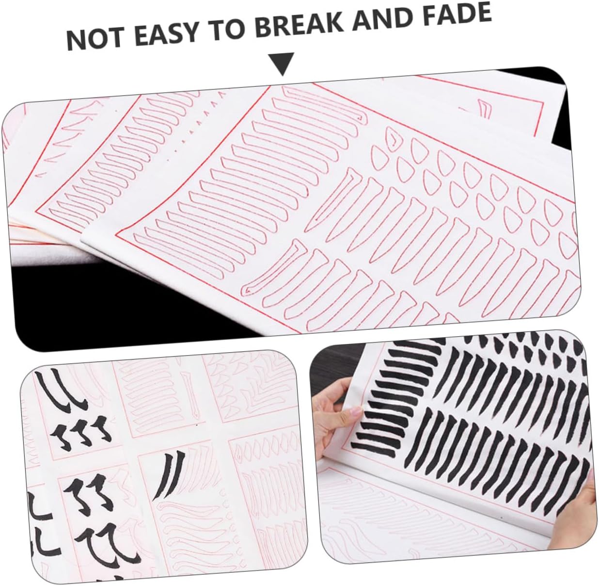 TEHAUX 30pcs Chinese Calligraphy Xuan Paper for Beginners Tracing Practice Paper for Handwriting Skills Development for Teens and Adults