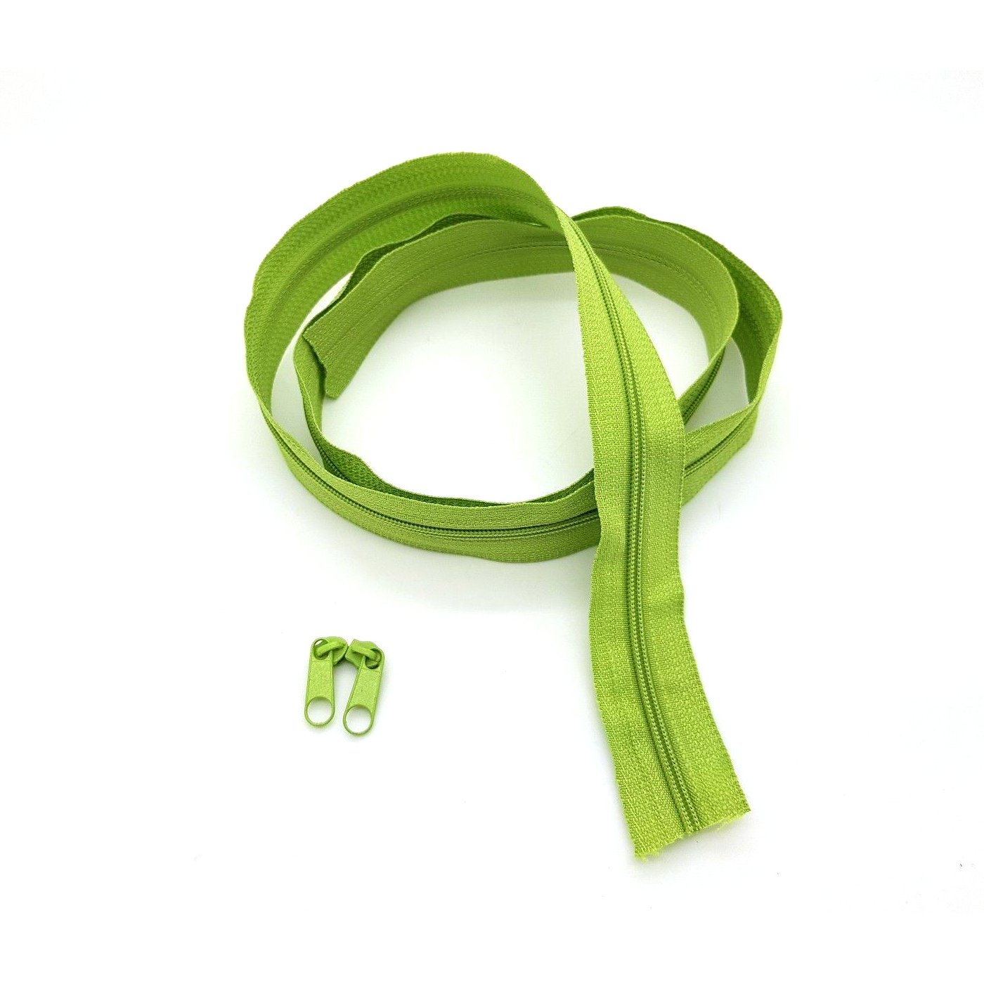 Zipper Tape Size #5 Nylon Coil Spiral Continuous Zip Zipper + 2 Sliders per 1 Metre for Clothes Jacket Coat Backpack DIY Crafts (Green 234, 5 Metres + 10 Sliders)