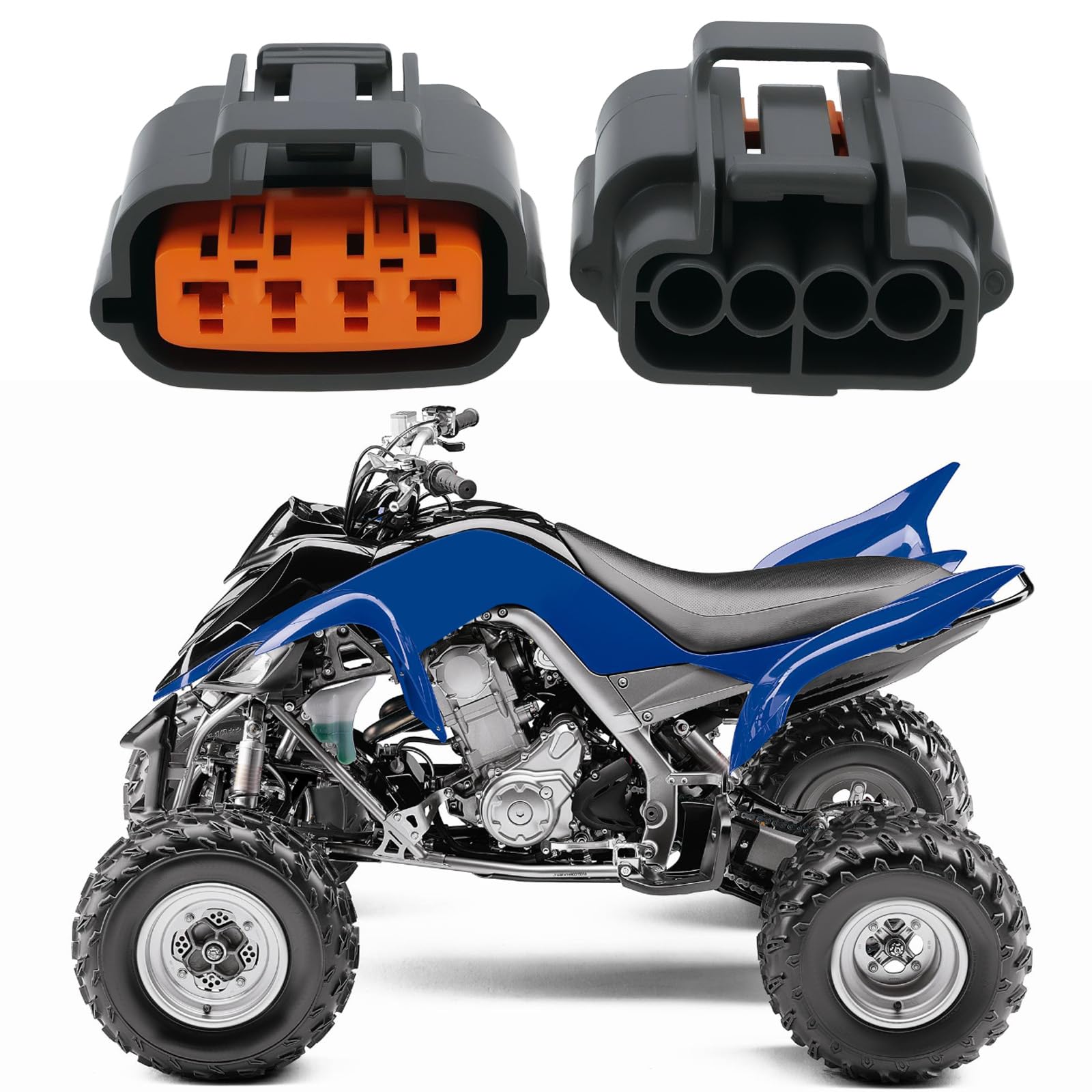 4 Pezzi 4 Pin Motori Pompa Carburante Connettore Elettrico Spina Pompa Carburante Cablaggio Spina Compatibile Con YAMAHA YFM 700 RAPTOR VIKING 6195-0030